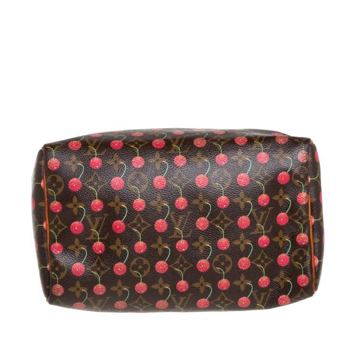 Pre Owned Louis Vuitton Monogram Canvas Limited Edition Cerises Speedy 25 Bag