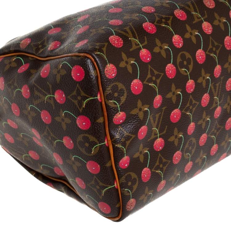 Pre Owned Louis Vuitton Monogram Canvas Limited Edition Cerises Speedy 25 Bag