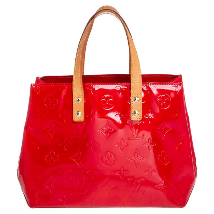Louis Vuitton Bag Reade Monogram Vernis Pm Red Patent Leather Tote