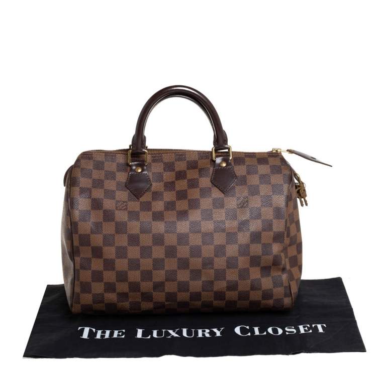 Pre Owned Louis Vuitton Damier Ebene Canvas Speedy 30 Bag