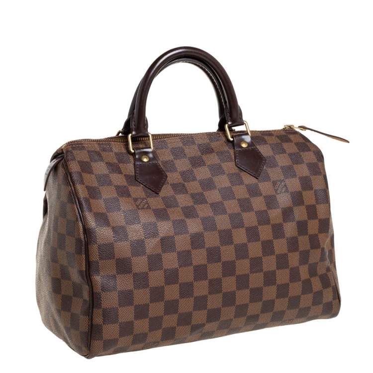 Pre Owned Louis Vuitton Damier Ebene Canvas Speedy 30 Bag