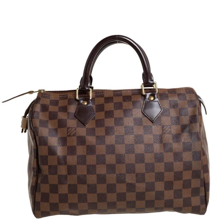 Pre Owned Louis Vuitton Damier Ebene Canvas Speedy 30 Bag