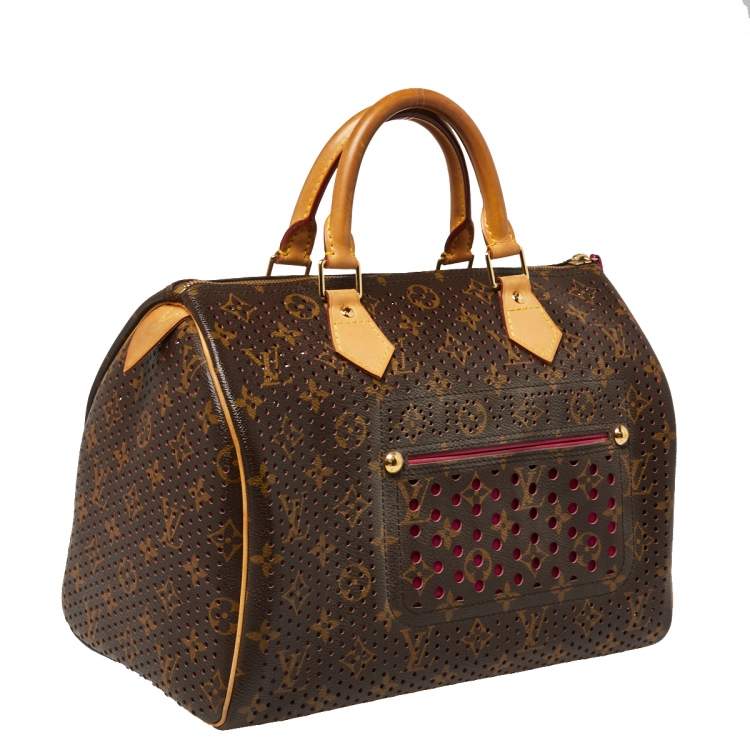 Pre Owned Louis Vuitton Monogram Perforated Canvas Limited Edition Speedy 30 Bag