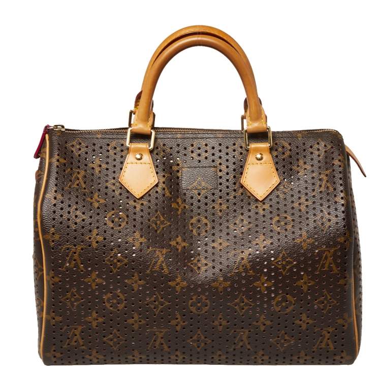 Pre Owned Louis Vuitton Monogram Perforated Canvas Limited Edition Speedy 30 Bag