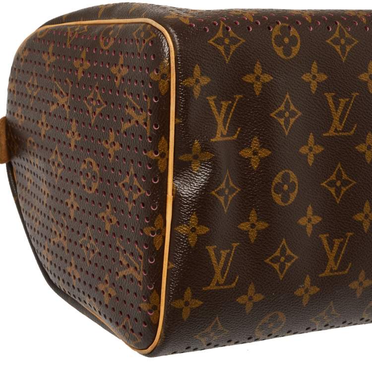 Pre Owned Louis Vuitton Monogram Perforated Canvas Limited Edition Speedy 30 Bag