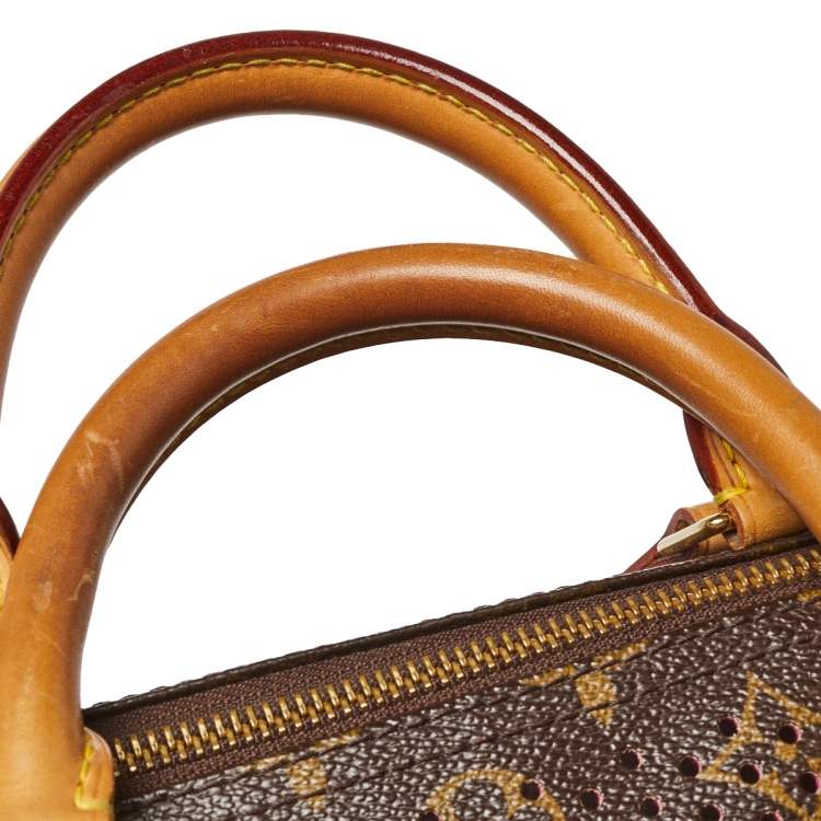 Pre Owned Louis Vuitton Monogram Perforated Canvas Limited Edition Speedy 30 Bag
