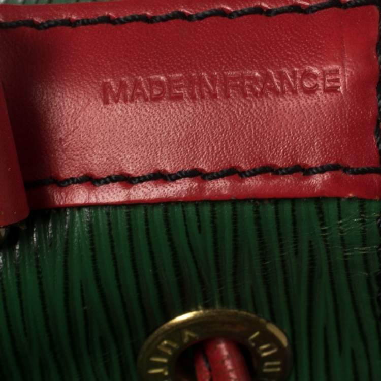 Pre Owned Louis Vuitton Borneo Green/Red Epi Leather Petit Noe Bag