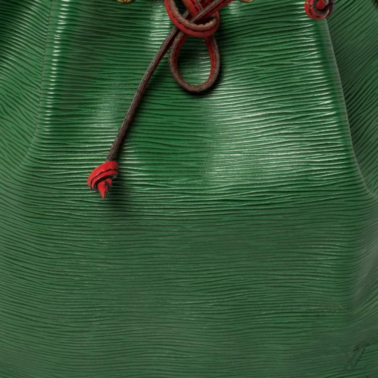 Pre Owned Louis Vuitton Borneo Green/Red Epi Leather Petit Noe Bag