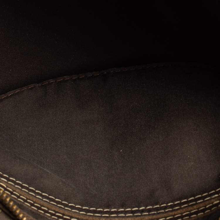 Pre Owned Louis Vuitton Fusain Monogram Mini Lin Canvas Speedy 30 Bag