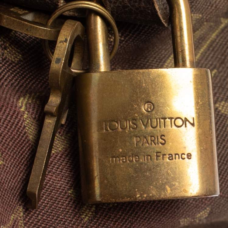 Pre Owned Louis Vuitton Fusain Monogram Mini Lin Canvas Speedy 30 Bag
