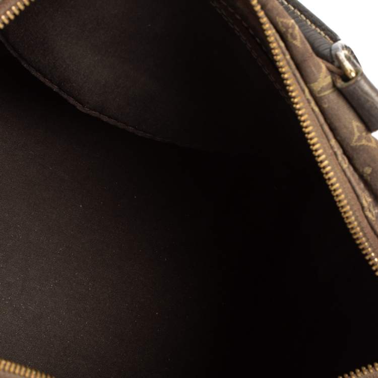 Pre Owned Louis Vuitton Fusain Monogram Mini Lin Canvas Speedy 30 Bag