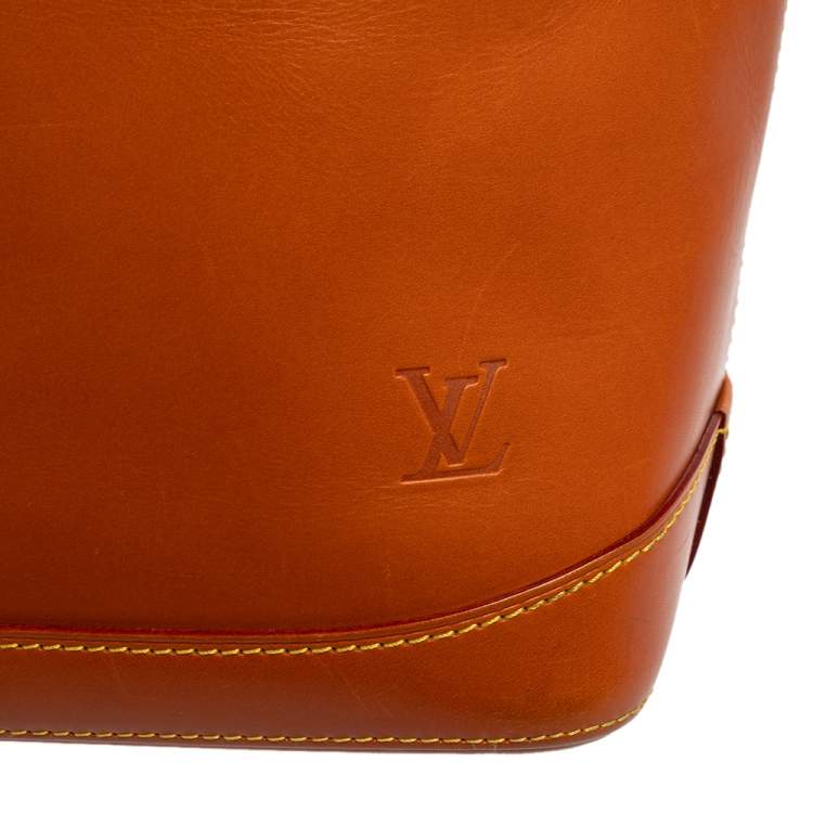 Pre Owned Louis Vuitton Caramel Nomade Leather Vertical Lockit Bag