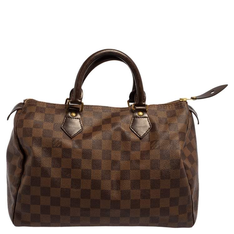 Pre Owned Louis Vuitton Damier Ebene Canvas and Leather Speedy 30 Bag
