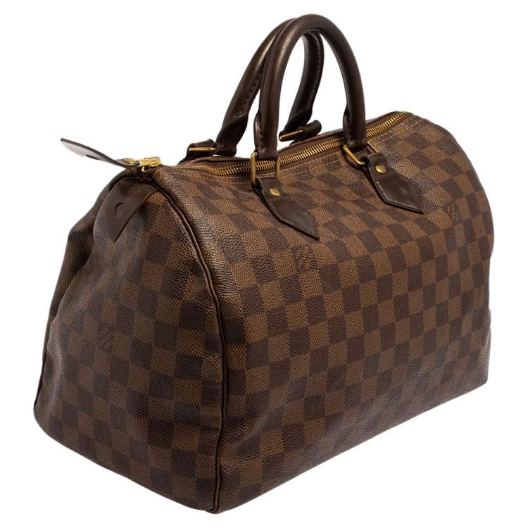 Pre Owned Louis Vuitton Damier Ebene Canvas and Leather Speedy 30 Bag