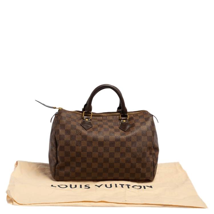 Pre Owned Louis Vuitton Damier Ebene Canvas and Leather Speedy 30 Bag
