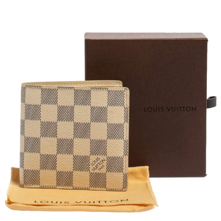 Pre Owned Louis Vuitton Damier Azur Canvas Marco Wallet