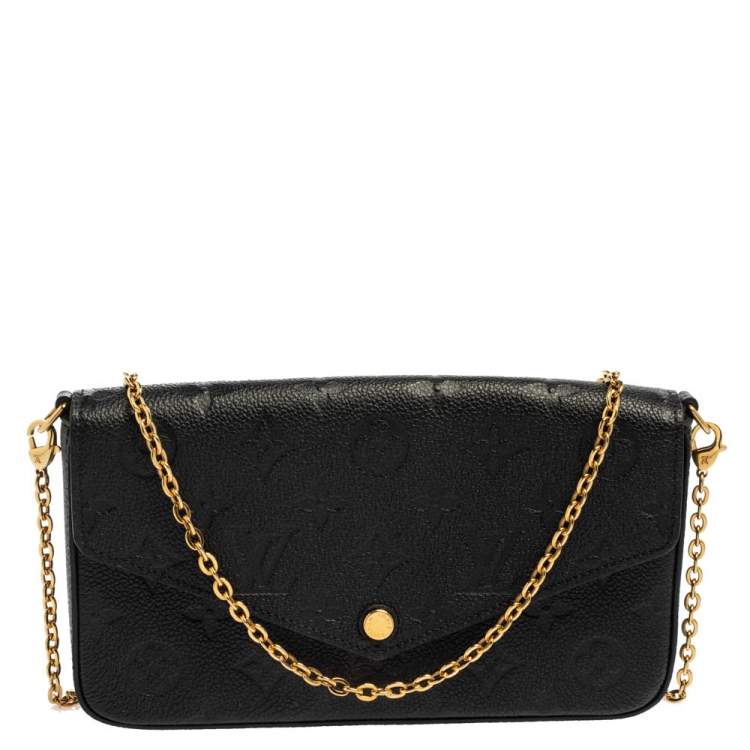 Authentic L V Felicie Black Empreinte Leather Bag, Luxury, Bags