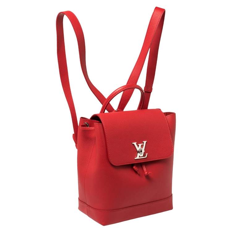 Pre Owned Louis Vuitton Rubis Calfskin Leather Lockme Backpack