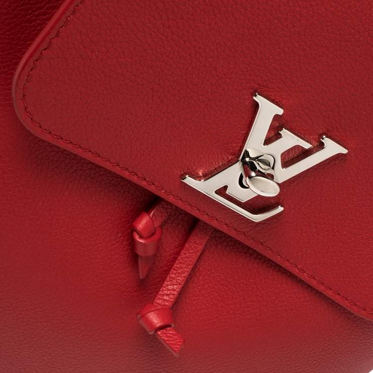 Pre Owned Louis Vuitton Rubis Calfskin Leather Lockme Backpack