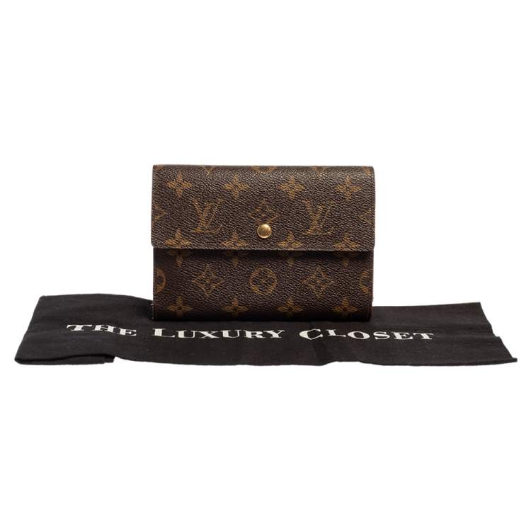 Pre Owned Louis Vuitton Monogram Sarah International Tri-fold Wallet