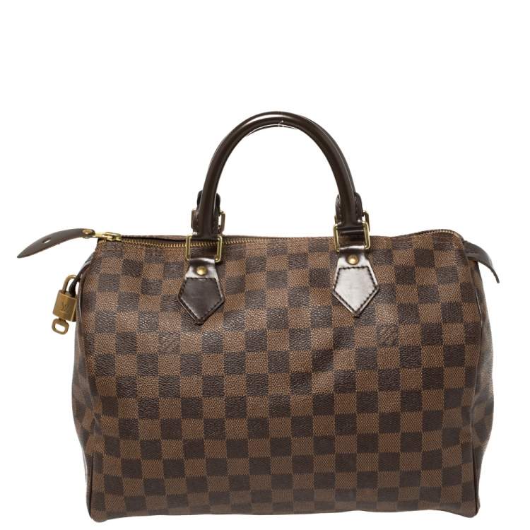 Pre Owned Louis Vuitton Damier Ebene Canvas Speedy 30 Bag