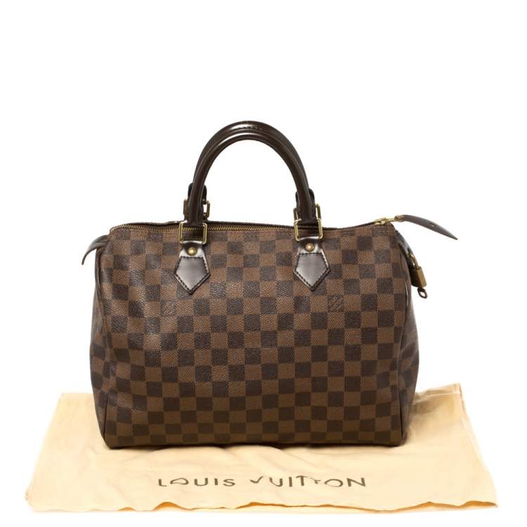 Pre Owned Louis Vuitton Damier Ebene Canvas Speedy 30 Bag
