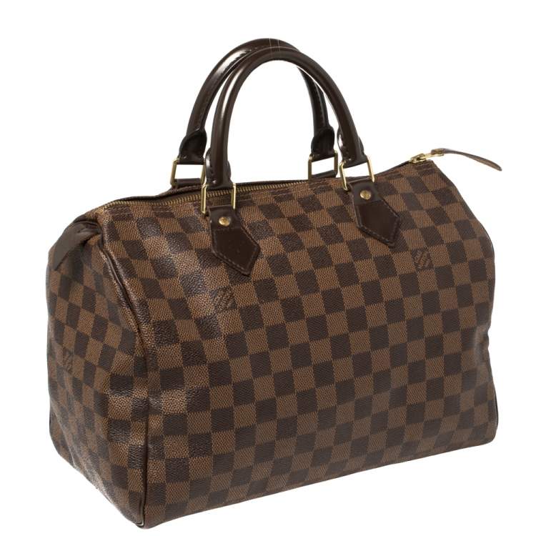 Pre Owned Louis Vuitton Damier Ebene Canvas Speedy 30 Bag