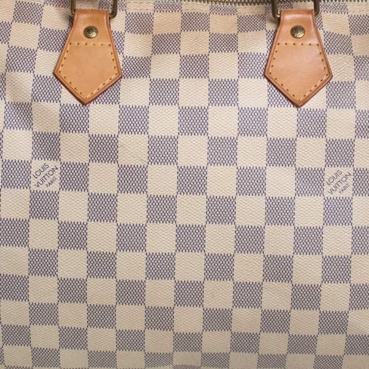 Pre Owned Louis Vuitton Damier Azur Canvas Speedy 35 Bag