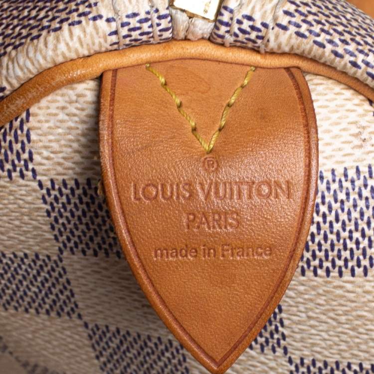 Pre Owned Louis Vuitton Damier Azur Canvas Speedy 35 Bag