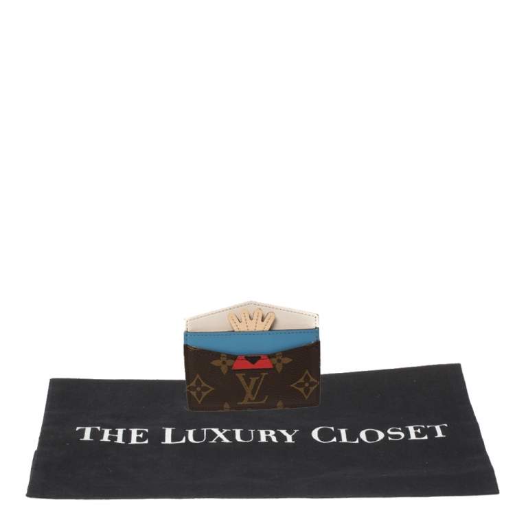 Pre Owned Louis Vuitton Monogram Canvas Tribal Mask Card Holder