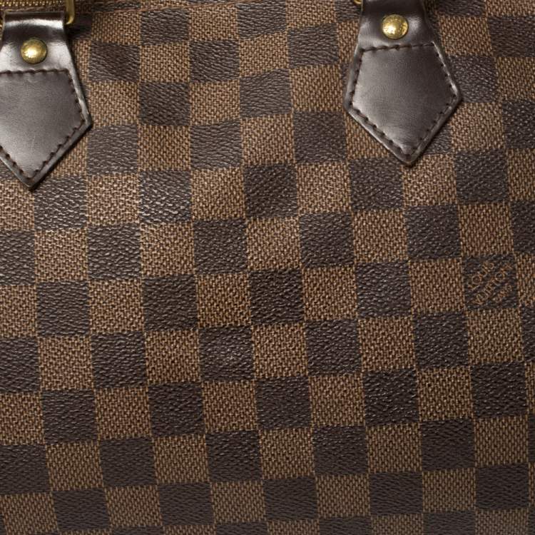 Pre Owned Louis Vuitton Damier Ebene Canvas Speedy 35 Bag