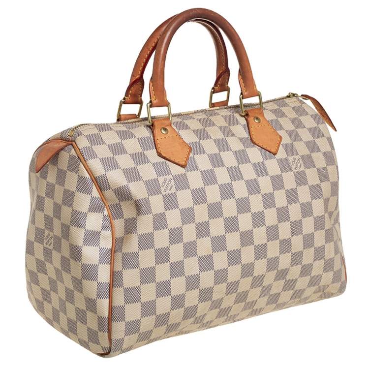 Pre Owned Louis Vuitton Damier Azur Canvas Speedy 30 Bag