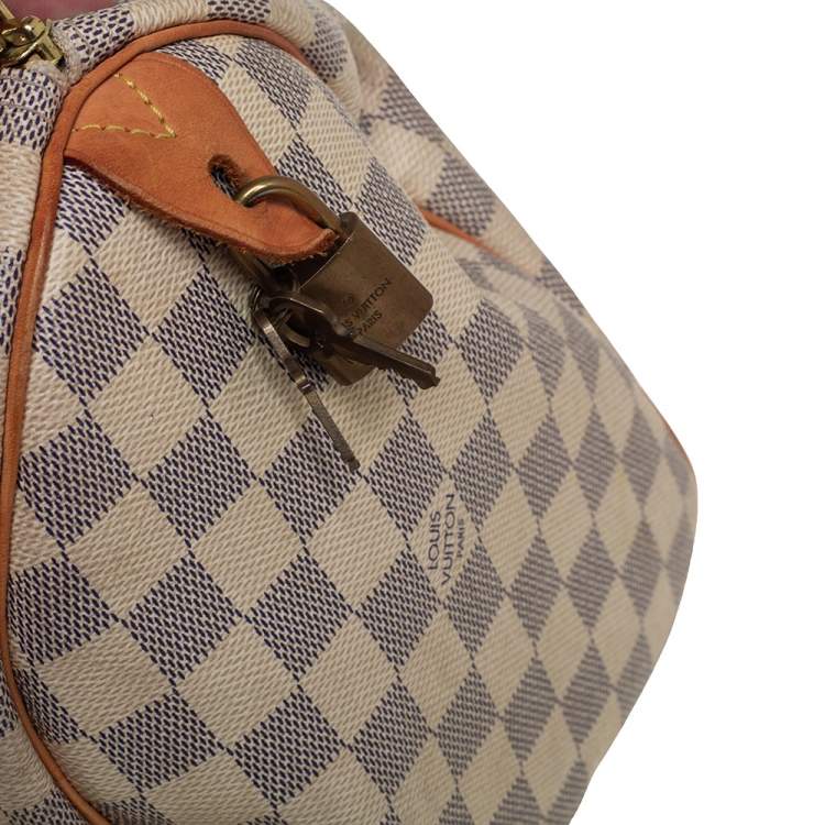 Pre Owned Louis Vuitton Damier Azur Canvas Speedy 30 Bag