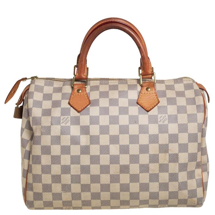 Pre Owned Louis Vuitton Damier Azur Canvas Speedy 30 Bag