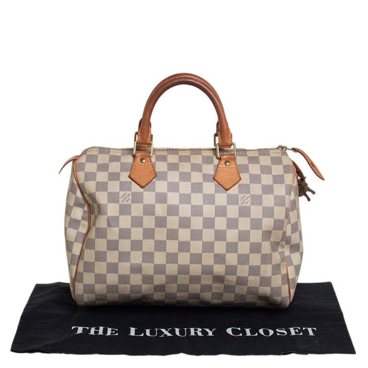 Pre Owned Louis Vuitton Damier Azur Canvas Speedy 30 Bag