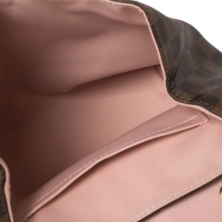 Pre Owned Louis Vuitton Magnolia Pink Damier Ebene Canvas Clapton Backpack