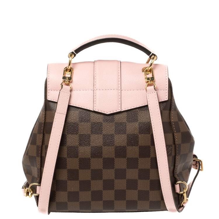 Pre Owned Louis Vuitton Magnolia Pink Damier Ebene Canvas Clapton Backpack