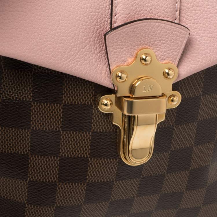 Pre Owned Louis Vuitton Magnolia Pink Damier Ebene Canvas Clapton Backpack