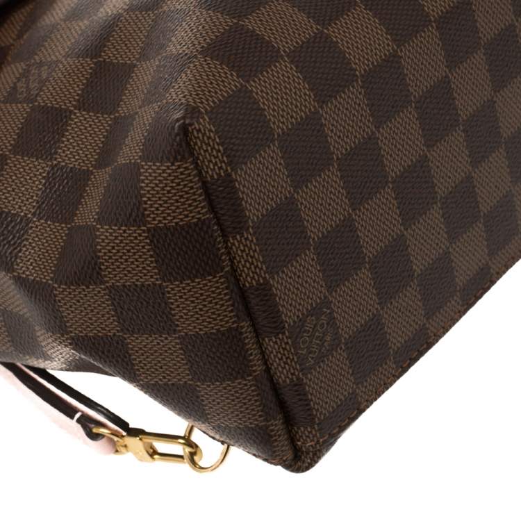 Pre Owned Louis Vuitton Magnolia Pink Damier Ebene Canvas Clapton Backpack