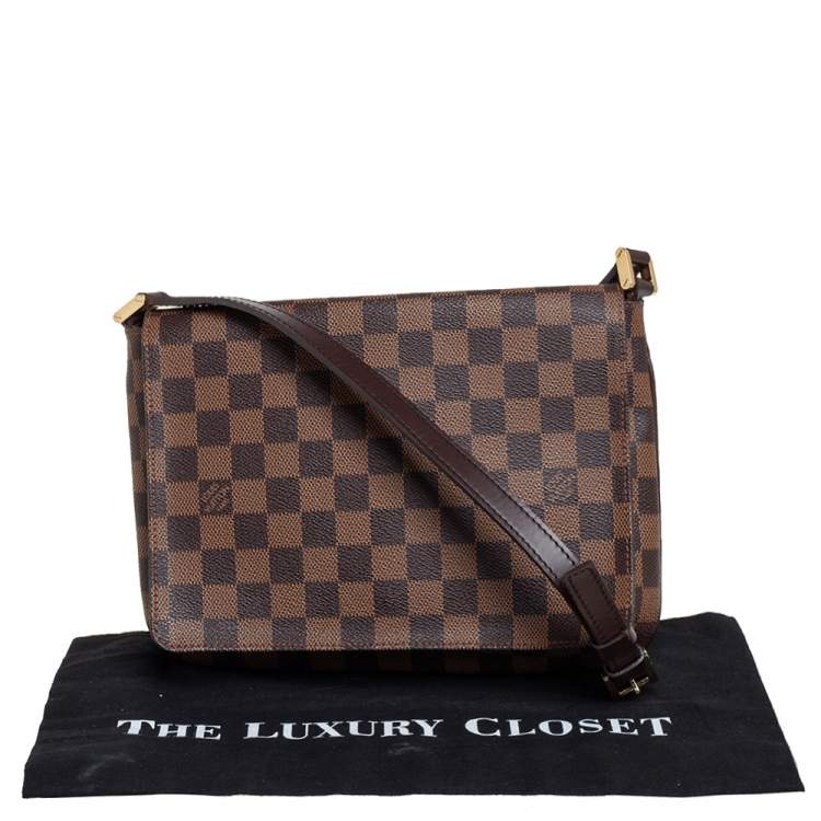 Pre Owned Louis Vuitton Damier Ebene Canvas Musette Tango Messenger Bag