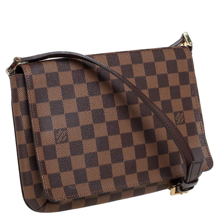 Pre Owned Louis Vuitton Damier Ebene Canvas Musette Tango Messenger Bag