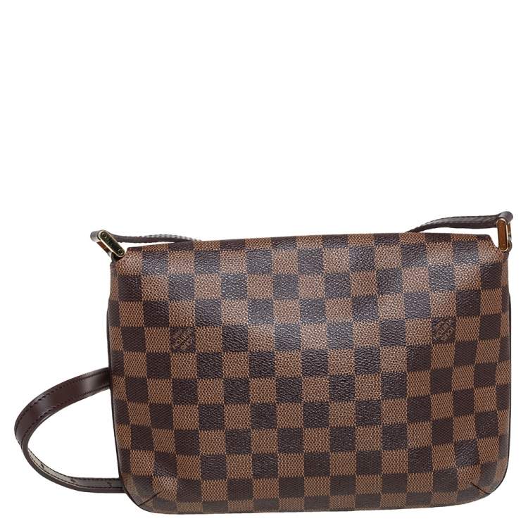 Pre Owned Louis Vuitton Damier Ebene Canvas Musette Tango Messenger Bag
