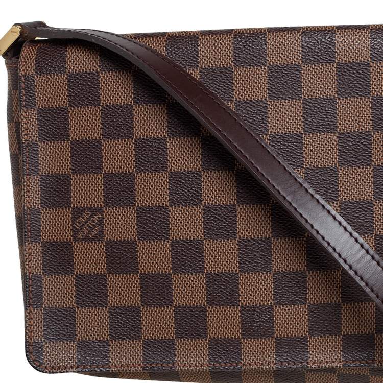 Pre Owned Louis Vuitton Damier Ebene Canvas Musette Tango Messenger Bag