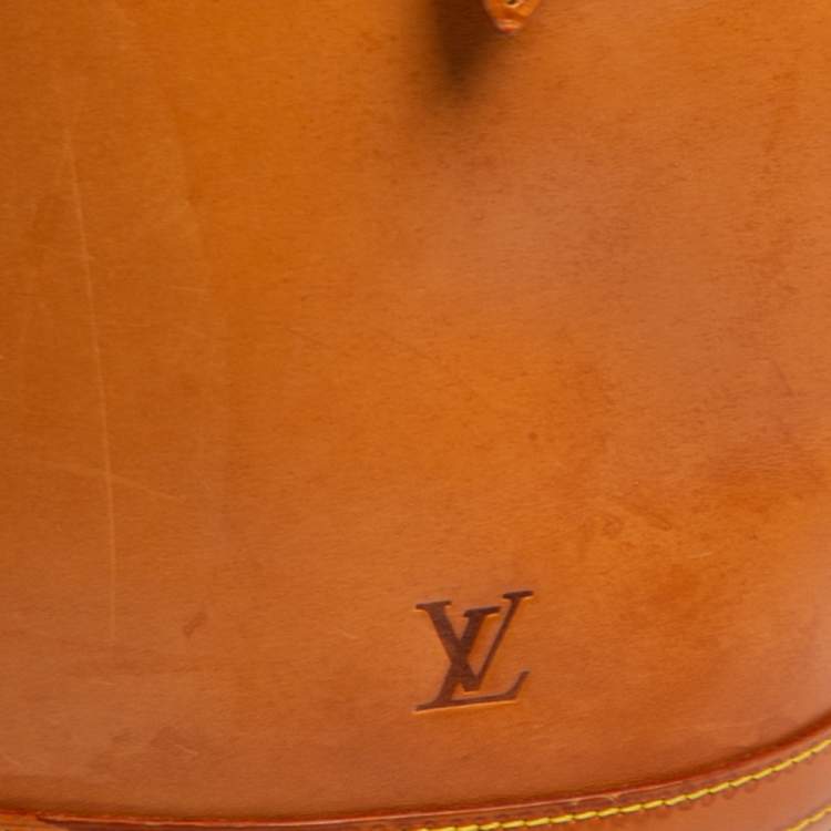 Pre Owned Louis Vuitton Natural Vachetta Leather Limited Edition Petit Bucket Bag