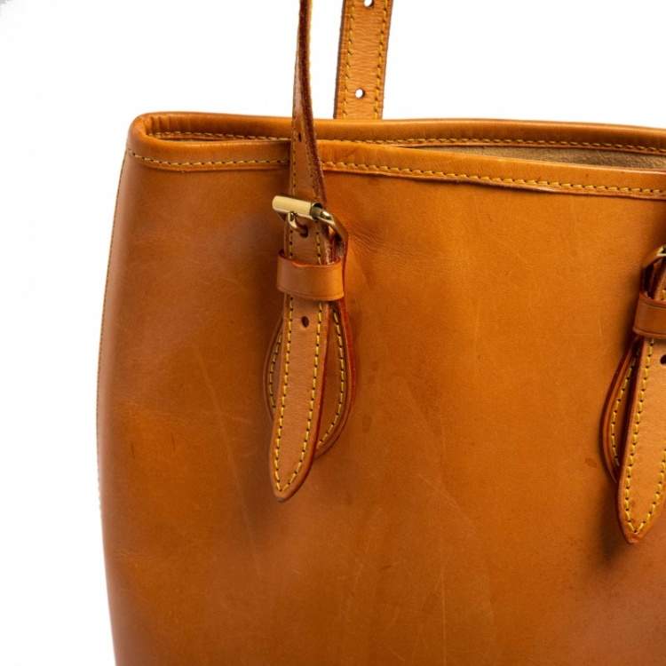 Pre Owned Louis Vuitton Natural Vachetta Leather Limited Edition Petit Bucket Bag