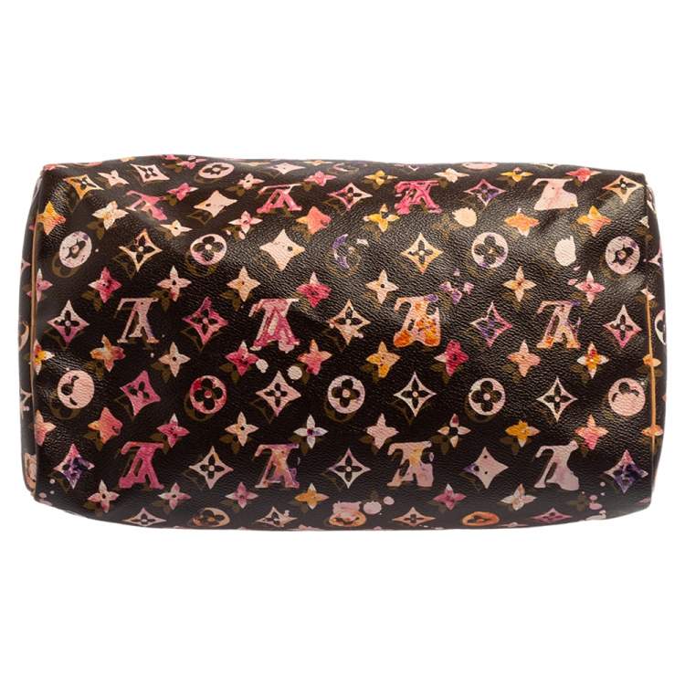 Pre Owned Louis Vuitton Monogram Canvas Richard Prince Watercolor Aquarelle Speedy 35 Bag