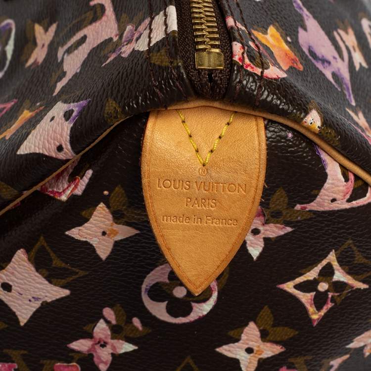 Pre Owned Louis Vuitton Monogram Canvas Richard Prince Watercolor Aquarelle Speedy 35 Bag
