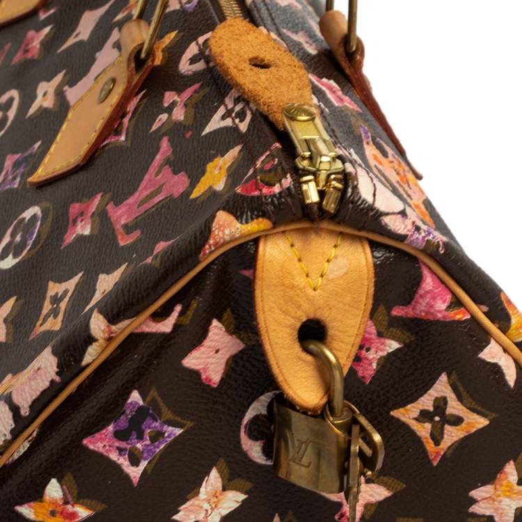 Pre Owned Louis Vuitton Monogram Canvas Richard Prince Watercolor Aquarelle Speedy 35 Bag