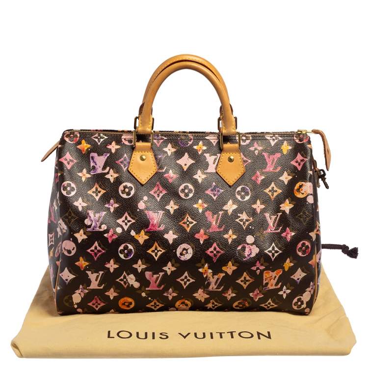 Pre Owned Louis Vuitton Monogram Canvas Richard Prince Watercolor Aquarelle Speedy 35 Bag