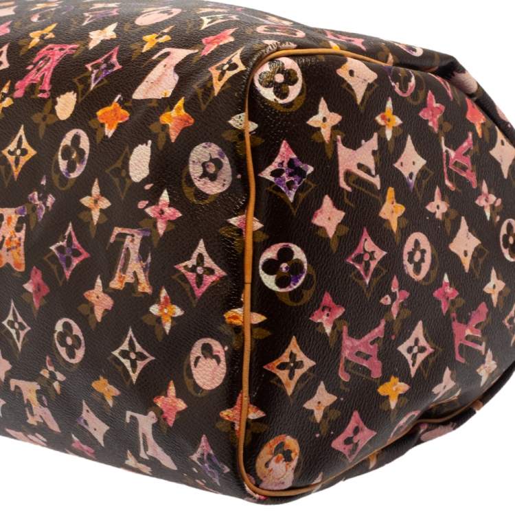 Pre Owned Louis Vuitton Monogram Canvas Richard Prince Watercolor Aquarelle Speedy 35 Bag
